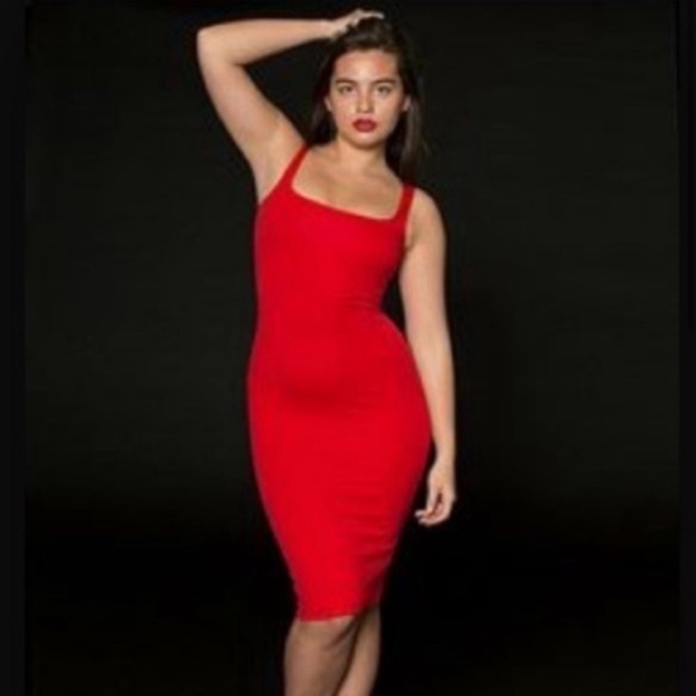 NEW American Apparel Red Midi Tank Dress
